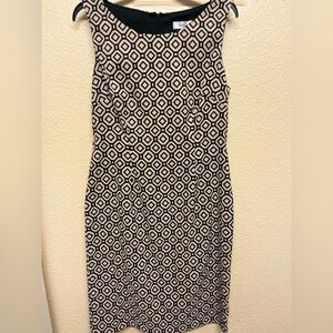 Elegant Black and White Geometric Dress